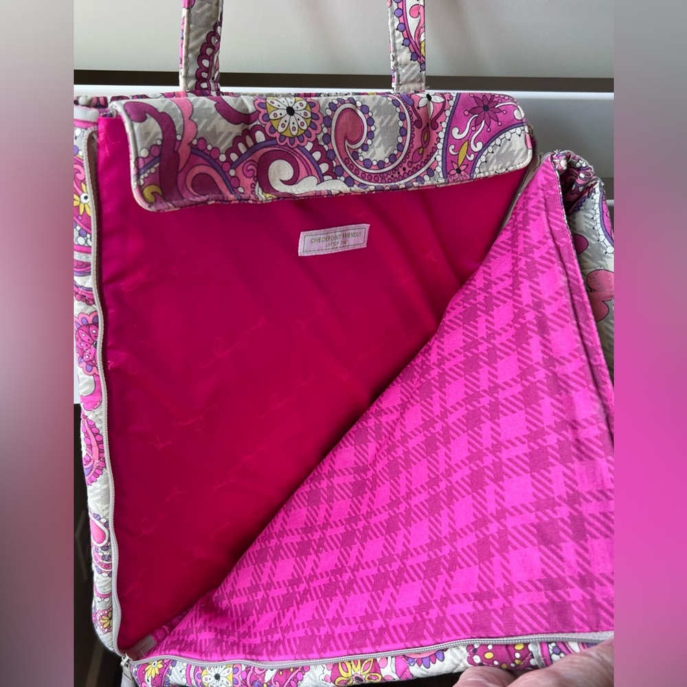 VERA BRADLEY -  Purple and Pink Paisley Tote - Laptop Section - Picture 13 of 15